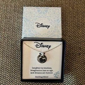 Sterling silver Disney necklace featuring a Mickey Mouse head